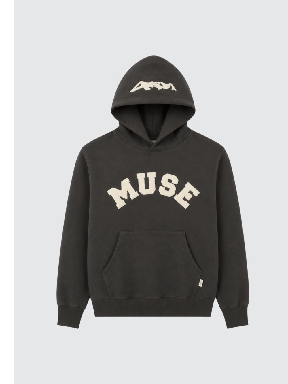 Hoodie Sweatshirt in Charcoal with 'MUSE' Lettering